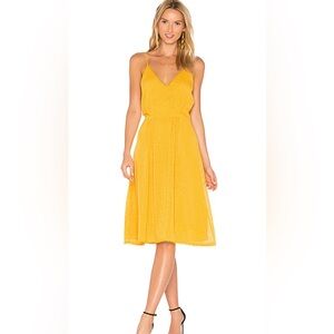 House of Harlow 1960 NWT V-Neck Midi Length Dress $115 XL Mustard Yellow
